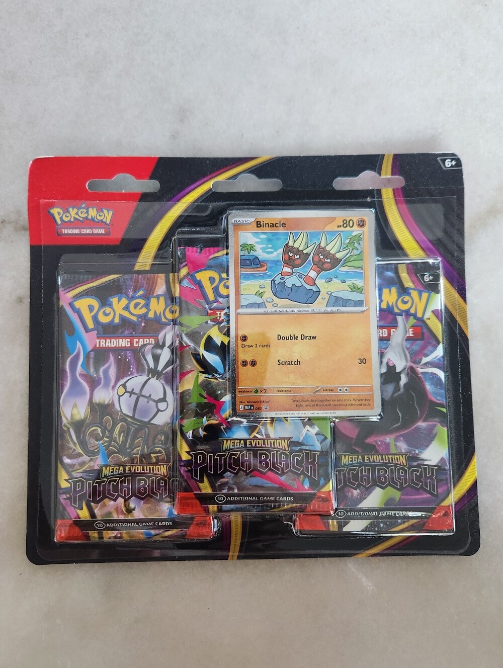 Pokemon TCG Mega Evolution - Pitch Black: 3 Pack Blister with BINACLE Promo